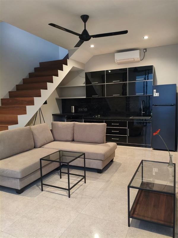 Open-plan living room and kitchen